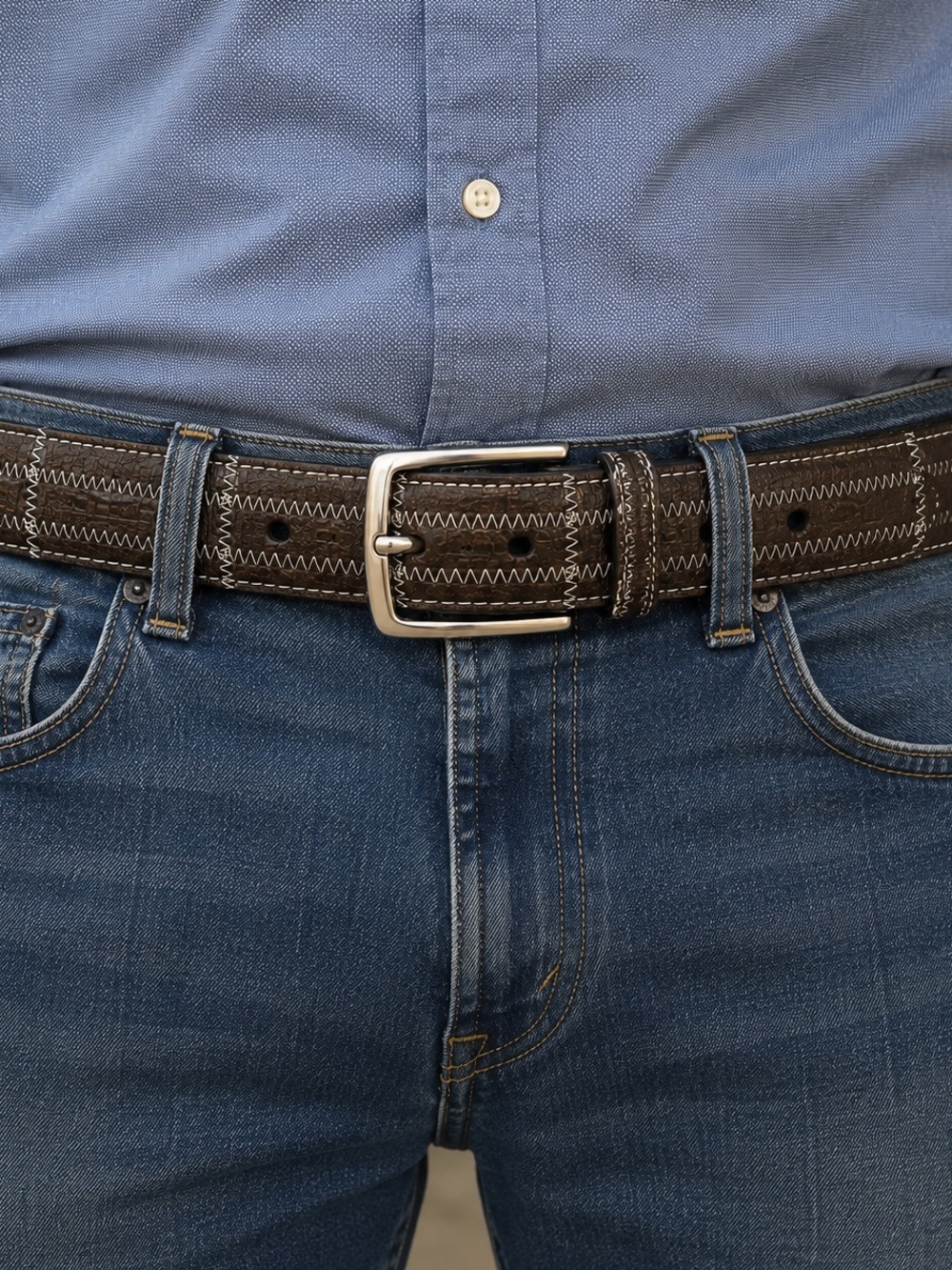 Tony Lama Genuine Lizard Leather Belt Brown Exotic Patchwork Western USA Size 40